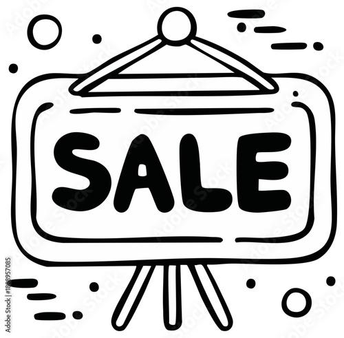Sale Sign Hand Drawn Illustration for Advertising in Retail or Market