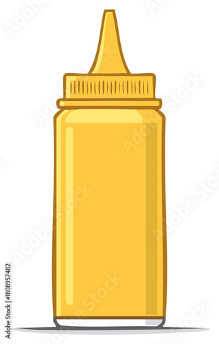 Yellow Condiment Bottle Illustration for Food Service Restaurant Graphic Element Design