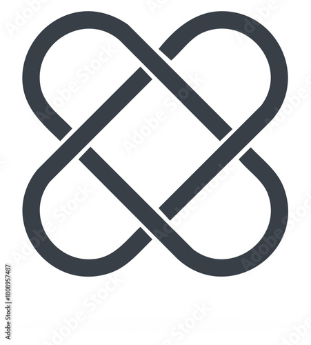 Graphic representation of stylized endless knot a symbol of interconnection and the cyclical nature of existence
