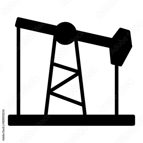 Pump Jack icon vector. Oil illustration sign. Oil Drilling symbol. Oil Pumping logo.