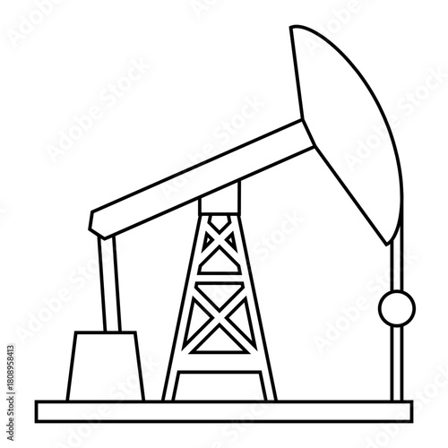 Pump Jack icon vector. Oil illustration sign. Oil Drilling symbol. Oil Pumping logo.