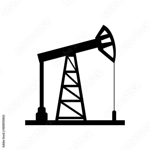 Pump Jack icon vector. Oil illustration sign. Oil Drilling symbol. Oil Pumping logo.