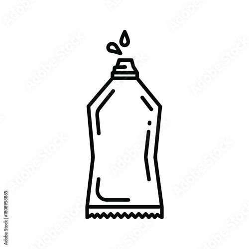 Squeeze bottle with liquid drops, often used for condiments, sauces, or beauty products, isolated on