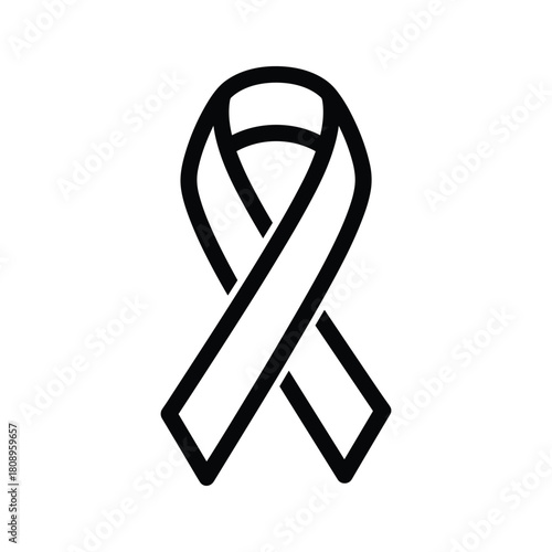 Awareness ribbon symbol for support, charity, and various health causes isolated on