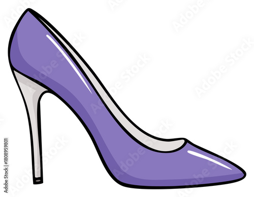 Elegant Purple High Heel Shoe with Stiletto Heel and Pointed Toe