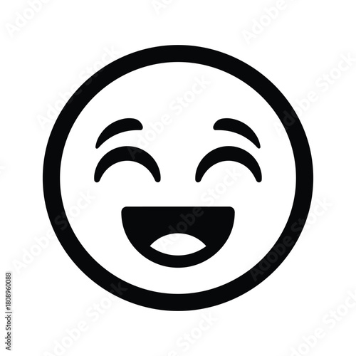 Laughing emoji icon expressing joy, happiness, amusement, and positive emotion