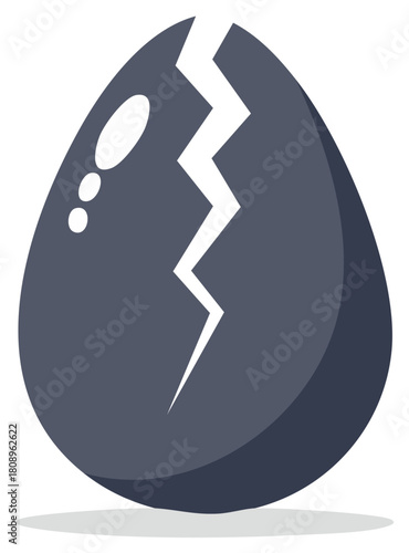 Abstract broken egg icon symbolizing fragility and new beginnings