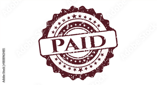 Paid Stamp with Radial Design | Business Accounting and Finance Approval