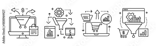 Online sales funnel optimization process, digital sales flow