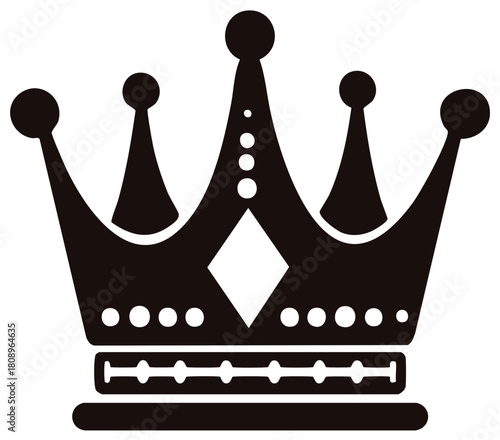 Majestic Black Crown Silhouette Symbol of Royalty Power and Authority