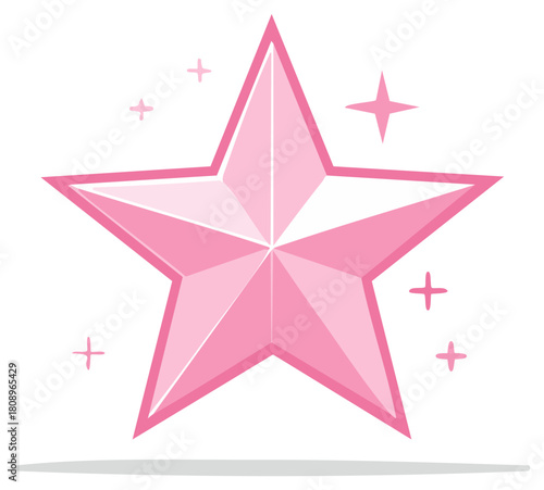 Sparkling Pink Star Illustration