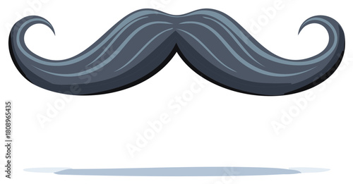 Cartoon illustration of a gray mustache