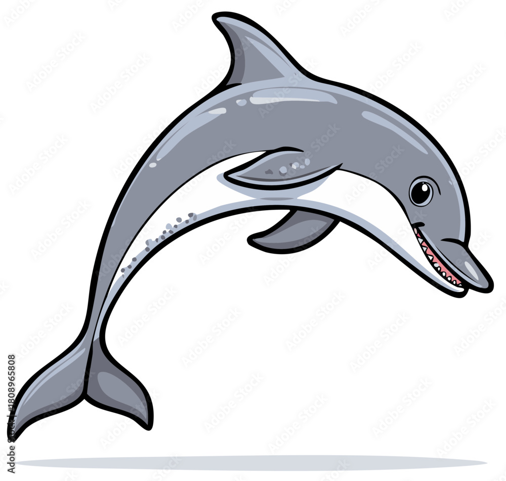 Fototapeta premium Cartoon Dolphin Illustration