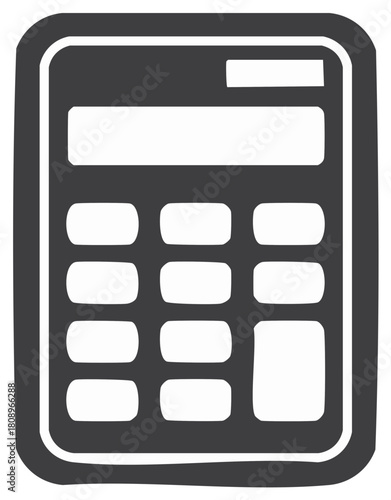 Simple Hand Drawn Calculator Icon for Mathematical Calculations and Financial Concepts