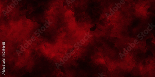 Abstract red watercolor background texture, Blank red textured concrete wide wall background,  grungy red wall textures with scratches for any design, Abstract watercolor hand painted background.