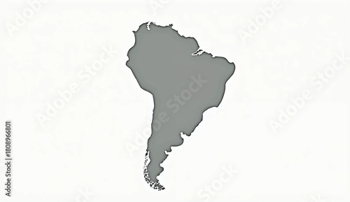Minimal Flat Vector Map of South America in Solid Color — Bold High-Resolution Infographic Style