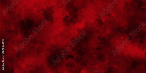 Abstract red watercolor background texture, Blank red textured concrete wide wall background,  grungy red wall textures with scratches for any design, Abstract watercolor hand painted background.