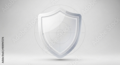 A sleek, modern shield mockup, symbolizing security, protection, and trust in a digital age
