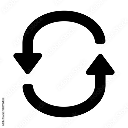 円を描く動きをシンプルに示した循環矢印のイラスト