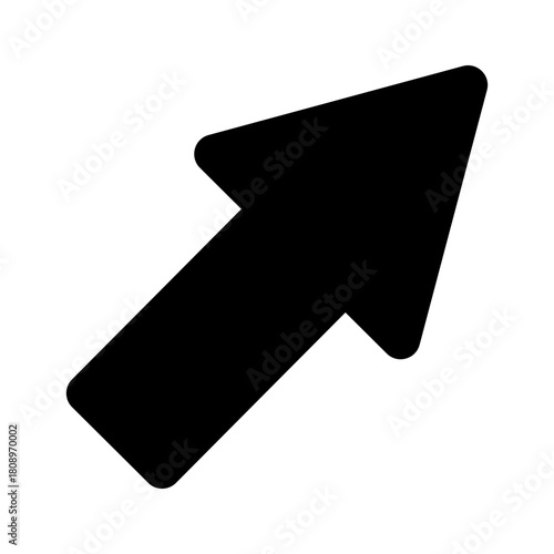 右上へ伸びる矢印を強調したシンプルなベクターイラスト