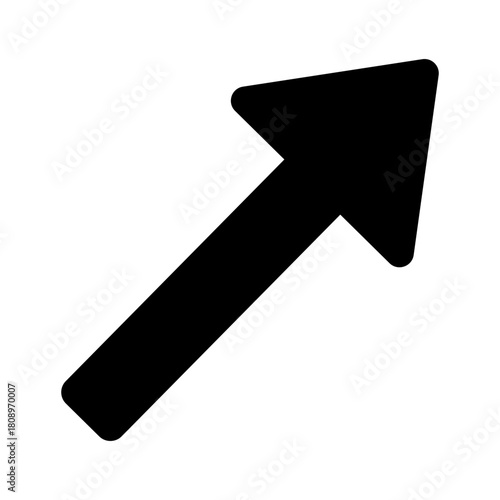 右上へ向かう矢印を整えた構図のベクターイラスト