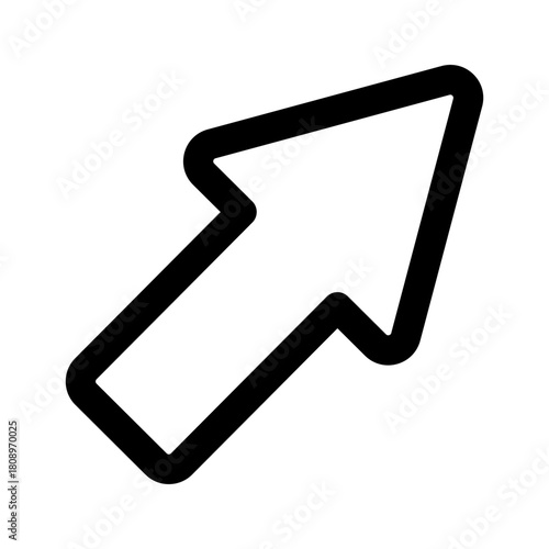 右上へ向かう一本の矢印を描いたイラスト