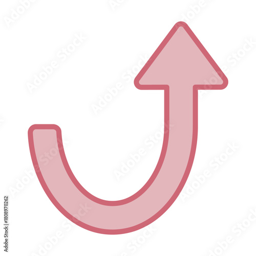 上へ向かう矢印を主役に据えたシンプルな構成のイラスト