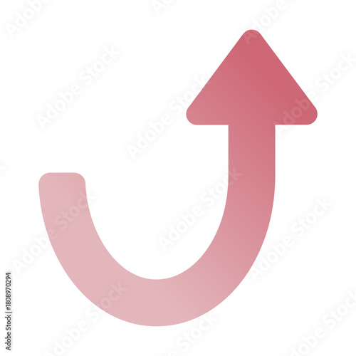 上への動きを示す矢印を配置した図形イラスト