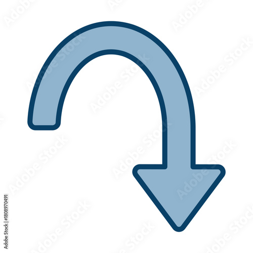 下降方向を示す矢印を配置したイラスト