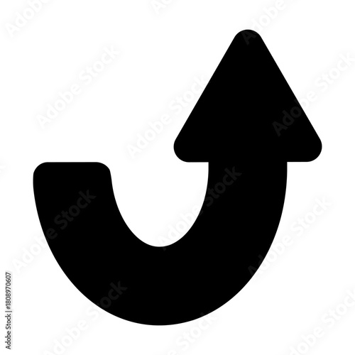 上へ上昇する矢印を焦点にしたフラットなイラスト