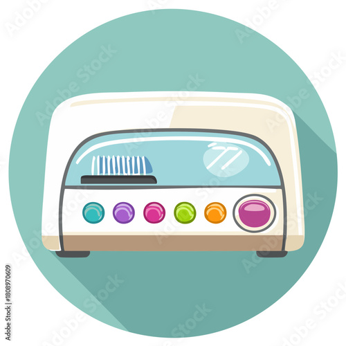 Modern dental electric toothbrush holder charger with colorful buttons vector illustration