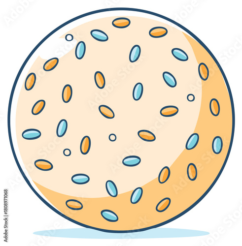 Sweet decorated cookie with colorful sprinkles dessert illustration