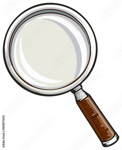 Magnifying glass with wooden handle for close examination and discovery