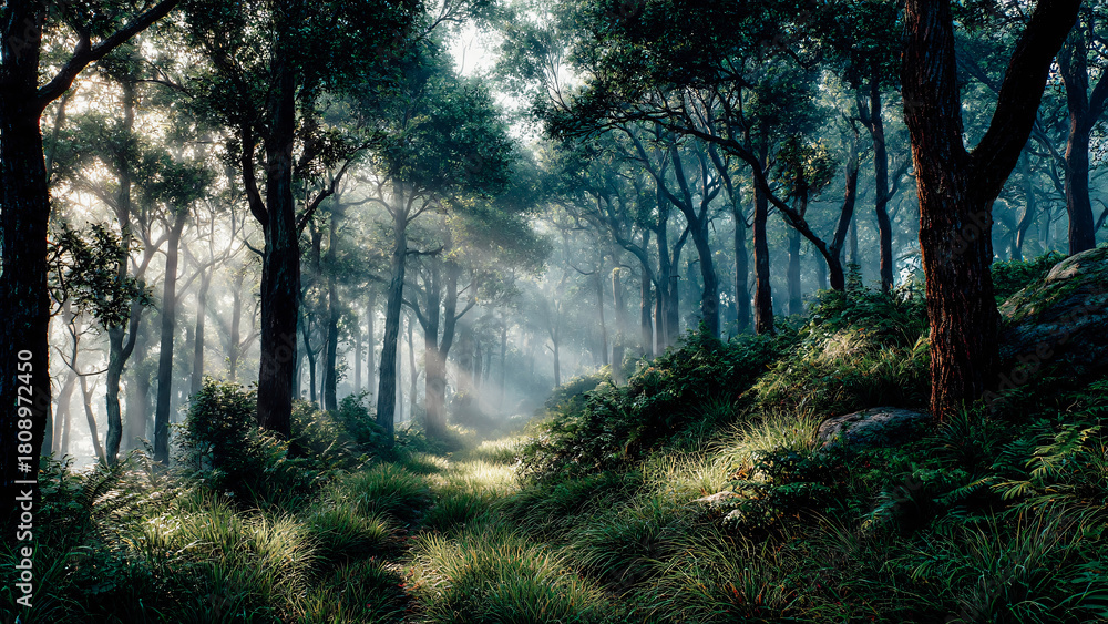 Obraz premium Brume dans la forêt
