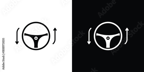Autopilot icon in glyph shilhouette black and white colors