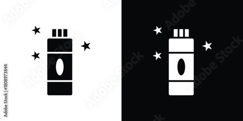 Baby powder icon in glyph shilhouette black and white colors