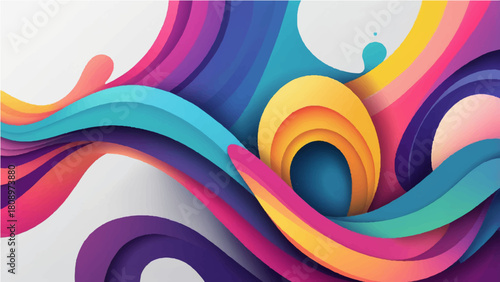 Abstract background with colorful swirling rainbow vector wave lines and curves for modern design and vibrant wallpaper backdrop