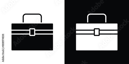 Big makeup box icon in glyph shilhouette black and white colors