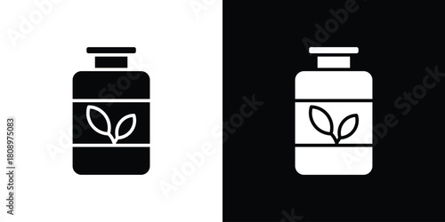 Biogas icon in glyph shilhouette black and white colors