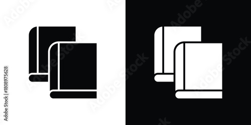 Books icon in glyph shilhouette black and white colors