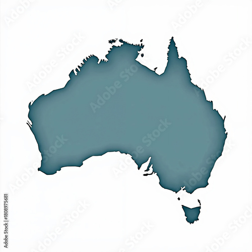 Minimal Flat Vector Map of Australia & Oceania in Solid Color — Modern Clean Geographic Design