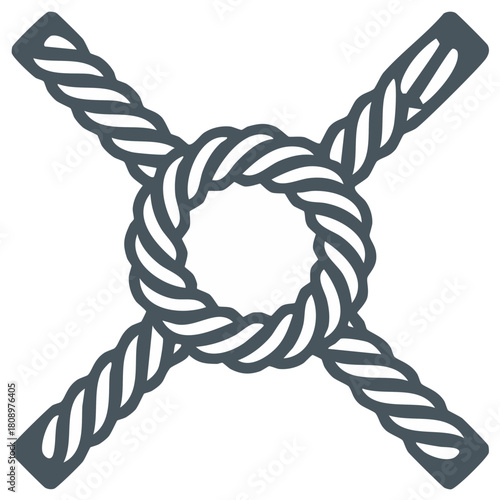 Illustration of Intersecting Ropes Creating A Knot Design