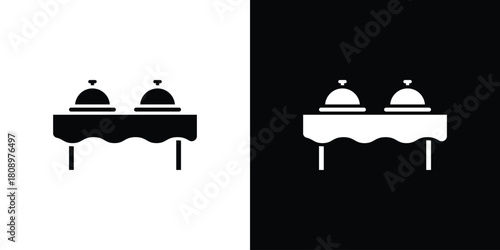 Buffet icon in glyph shilhouette black and white colors
