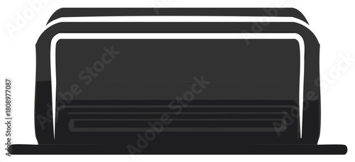 Modern dark gray metallic toaster with chrome accents and clean lines