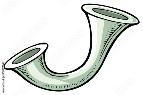 Saxophone Cartoon Illustration of Musical Wind Instrument Isolated on a White Background.