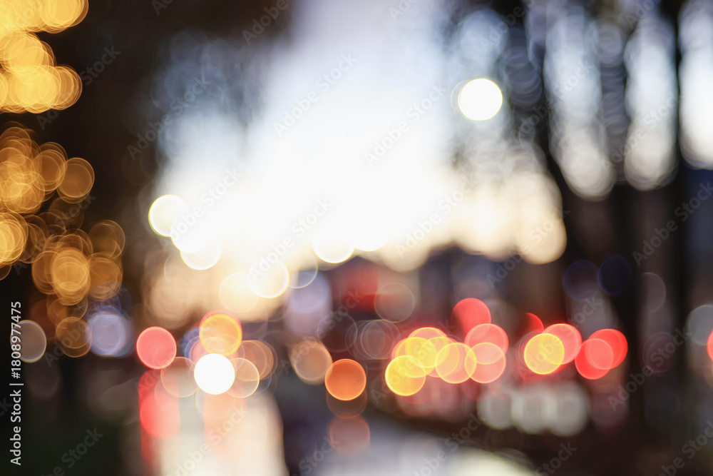 custom made wallpaper toronto digitalNight city blurred background, bokeh in autumn city traffic cars