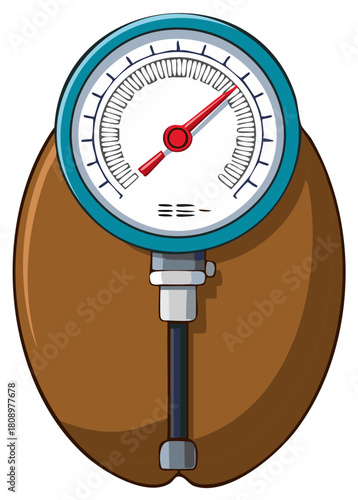 Nutrient Meter Gauge in a Soil Sample Illustration for Soil Health Measurement