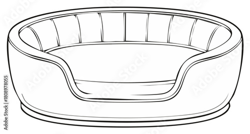 Vector illustration of a comfortable oval pet bed design for dogs and cats
