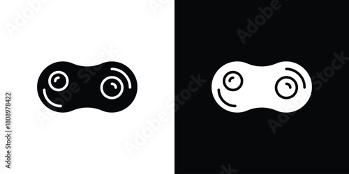 Cell division icon in glyph shilhouette black and white colors