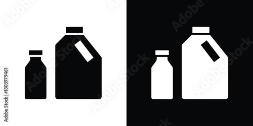 Cleaning products icon in glyph shilhouette black and white colors